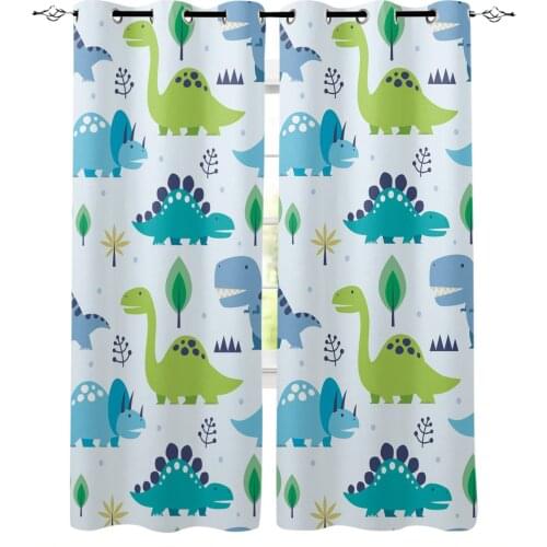 Color Dinosaur Cartoon Kawaii Kids Blackout Curtains For Baby Girls Bedroom Children Curtains For Living Room Decoration