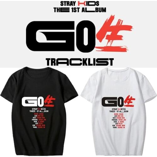 Kpop Stray Kids T-shirt New Album Go Live Summer Short-Sleeve 100% Cotton T-shirt for Men Women Summer Dress