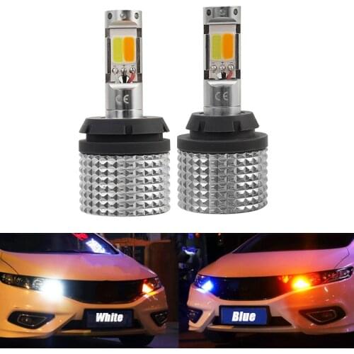 Daytime Running Light 1156 7440 BA15S BAU15S P21W PY21W LED Bulb For Auto White Driving Yellow Turn Signal Car Dual Mode DRL