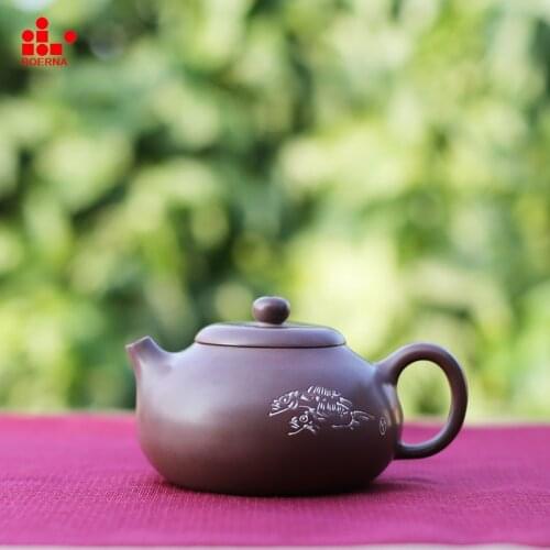 BOERNA Porcelain Teapot 200-250ml Nixing Famous Handmade Nixing Pottery Oolongtea Pot Supreme Chahu Ruyun Gifts Preferred Drink
