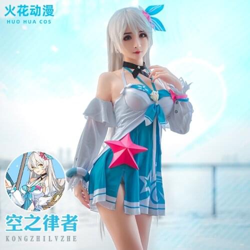 Game Honkai Impact 3rd Kiana Kaslana Cosplay Costume Two-Piece Set Cute And Sexy Swimsuit Female Daily Wear Role Play Clothing
