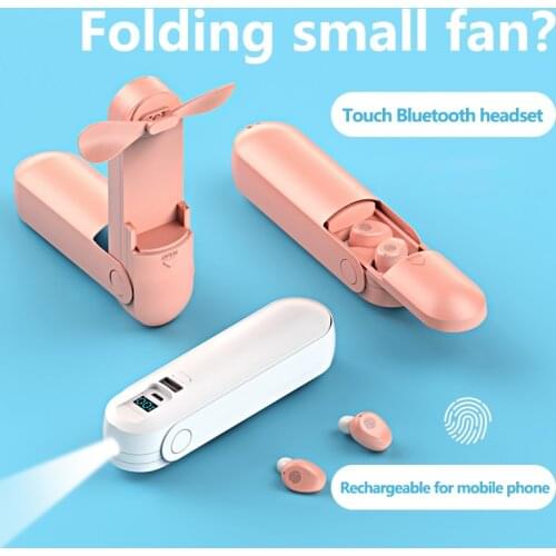 IHoven Portable Mini Fan USB Rechargeable with Power Bank Handheld Fan Desk Adjustable Fan Air Cooler Home Office Outdoor Travel