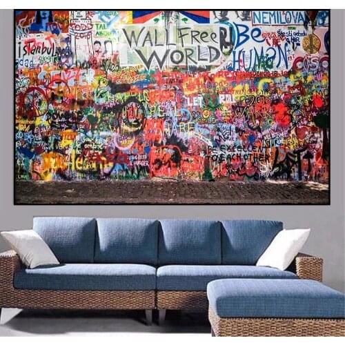 Street Pop Graffiti Art Canvas Painting Colourful Posters and Prints Cuadros Street Wall Art picture For Living Room Home Decor