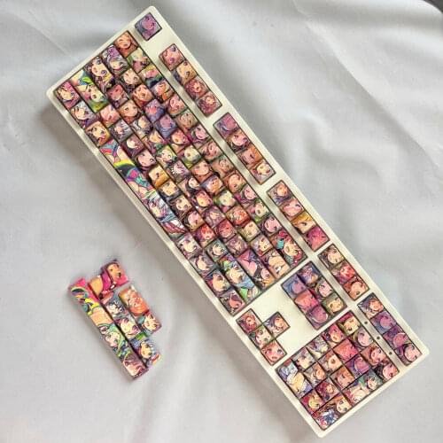 104 Keys Pure Colour Keycaps Keyset for Game-player Mechanical Gaming Keyboard Esports Gaming Keyboard Buttons Replace Key Cap