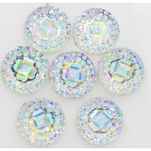 50 Pieces Round Resin Flatback Scrapbooking for Phone/Wedding Craft White 12mm