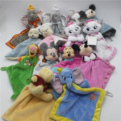 Disney Dumbo marie cat mickey mouse Winne the pooh plush soft blanket toys Children Gifts toys baby soft cartoon blanket toys