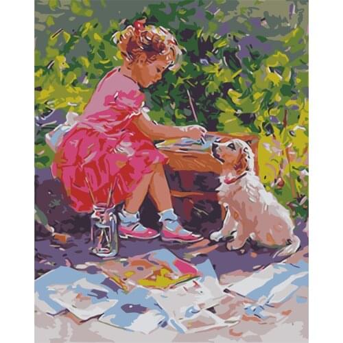 Selenium Hello Girl Diy Painting By Numbers Handpainted Oil Painting Lavender Kit Paint By Numbers Acrylic Wall Art Canvas Adult