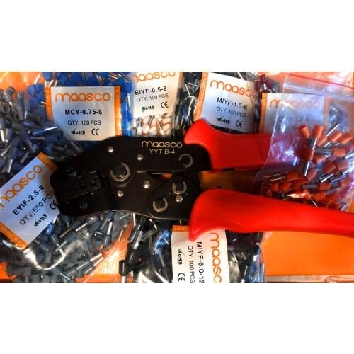 Maasco 700PCS ferrule Crimping Pliers SN-06wf ferrule Kit 0.5-6 mm2 Insulation Terminals Electrical Clamp Min Tools