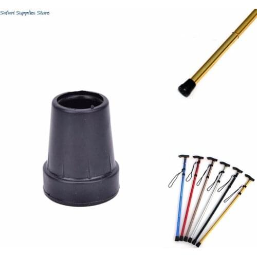 1 PCS ubber Walking Hiking Stick End Cover Tips Cane Crutch Pad Rubber Heavy Duty Metal Ferrule End Bottom 1.9cm