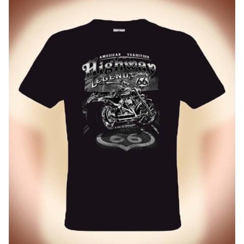 New Fashion Summer Men Brand Clothing Summer Tops Hip Hop Tee-Shirt Motard Route 66,Highway Legendonline Tshirt Design