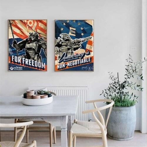 Fallout Inspired Propaganda Poster Wall Stickers Retro Poster Canvas Prints Retro Definition For Living Room Home Decoration