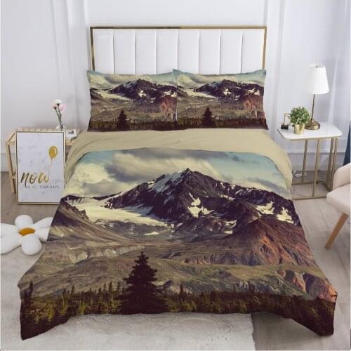 Landscape Duvet cover set 240x220 200x200 Bedding set Twin Queen King Double Bed linens Quilt cover Bedclothes dark clouds