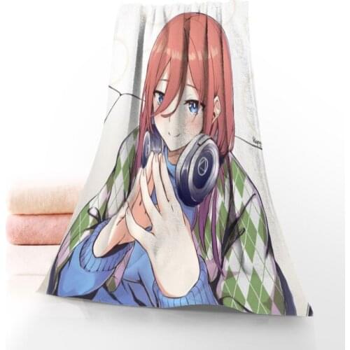 Nakano Miku Towel Printed Cotton Face/Bath Towels Microfiber Fabric For Kids Men Women Shower Towels 70X140cm