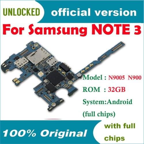 For Samsung Galaxy NOTE 3 N900 N9005 32GB original motherboard Europe version unlocked mainboard full function Logic board