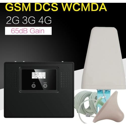 Smart 900 1800 2100 Triple Band Cell Phone Signal Booster GSM DCS WCDMA 3G 4G LTE Signal Repeater 4G Internet Amplifier Antenna