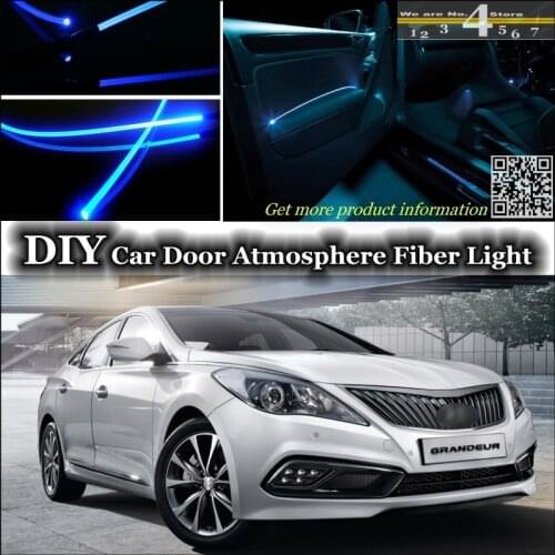 For Hyundai Grandeur Azera interior Ambient Light Tuning Atmosphere Fiber Optic Band Lights Inside Door Panel illumination Refit