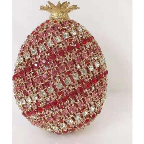 XIYUAN Pineapple Shape Women Luxury Crystal Evening Clutch Bags Hard Case Mini Minaudiere Rhienstones Party Handbag Gift Purse