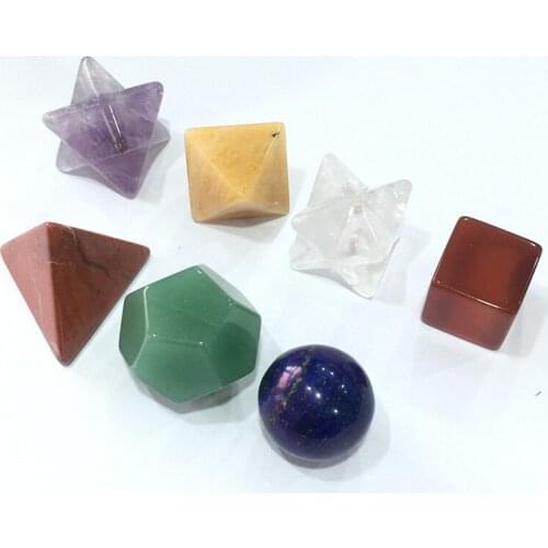 Natural stone crystal jewelry geometric shape seven chakras aura healing energy protection decoration