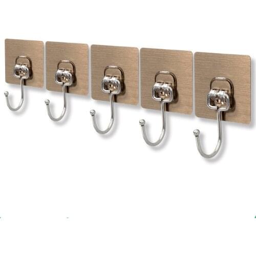 1/5Pcs Stainless Steel Clothes Hook Single Robe Hook Fitting Room Hooks for Bathroom Kitchen Wall Hook Keys Coat Towel Hook