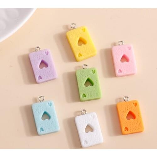 10pcs 14*25mm 7 Color Enamel Love Heart Charms DIY for Necklaces Pendants Earrings Creative Poker Charms Making Jewelry Findings