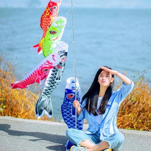 100/70/55/40cm Japanese Carp Climbing Flag Wind Socks Fish Kites Infant Streamer Children Tent Confetti Flag Streamer Fish Flag