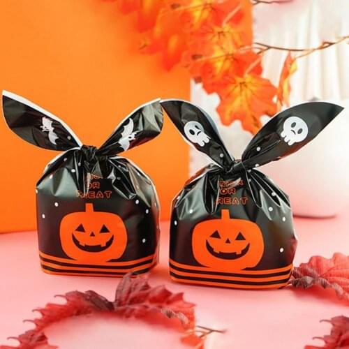 48Pcs/Bag Candy Bag Creative Halloween Pattern Roomy Happy Halloween Goodie Bag for Childeren