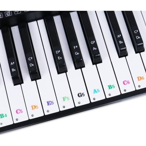54/61/88 keys Piano Keyboard Note Stickers Learn music phonetic transcription Colored Character Piano Sticker