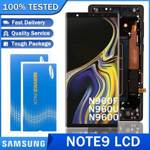 6.4'' Original LCD for SAMSUNG Galaxy Note 9 N960F N960D N960D Super AMOLED Display + Frame Touch Screen Digitizer Repair Parts