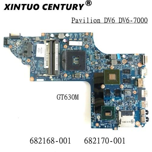 682168-001 682170-001 placa base para portátil HP Pavilion DV6T DV6 DV6-7000 placa base W/ HM77 DDR3 GT630M 1GB 100% totalmente