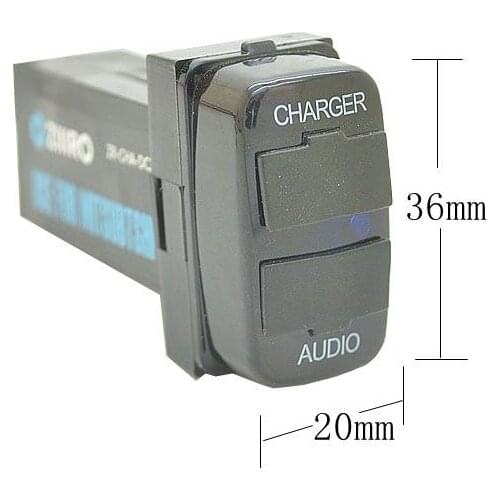 Dual USB Port Car Charger with Audio Socket for Mitsubishi ASX Lancer Outlander Pajero for iPhone X/8/7/6/5 for Samsung