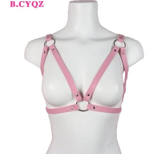 B.CYQZ Goth Bondage Cage Harajuku Costume Harness Woman Bra Body Garter Underwear Lingerie Leather Sexy Belt Punk Clothing