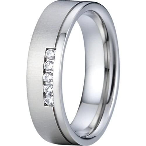 White gold color woman ring with cz stones antique rings for couples