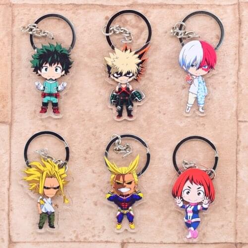My Hero Academia Keychain Cute Double Sided 7 Styles Key Chain Pendant Acrylic Anime Accessories Cartoon Keyring