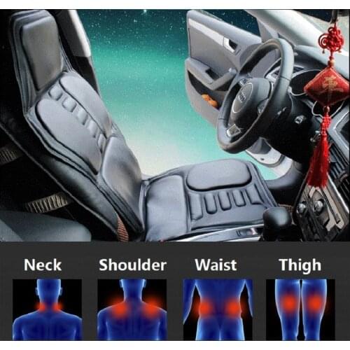 ALLGT Black Car Seat Cover Heating Neck Waist Relax Auto Home Office Chair Massage Relaxing Mat Great Gift