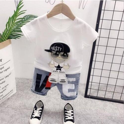 Kids Clothes Toddler Boys Clothing Set Children Summer Cartoon Kids T-shirtsTops Shorts Infantil Baby Suit 2-7 years