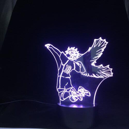 Hinata Shoyo Spike Anime Lamp Haikyuu 3D LED Night Light Luck Table Lamp Decor Colorful Novelty Lighting Dropshipping Gift