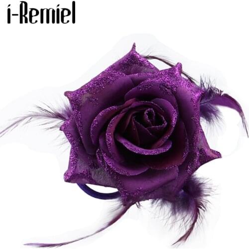 Korean Fashion Cloth Art Feather Brooch Large Fabric Flower Corsage Lapel Pins Wedding Jewelry Gifts for Women Accessories