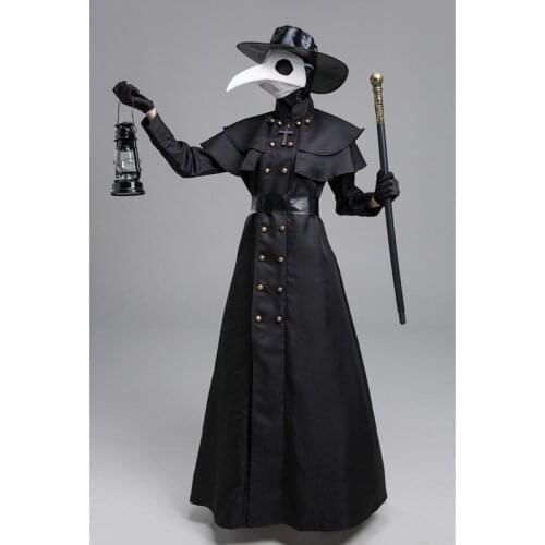 Doctor Schnabel Cosplay Costume Halloween Plague Medieval Vintage Costumes Punk Party Prop Crow Mask Fancy Adult Gift Carnival