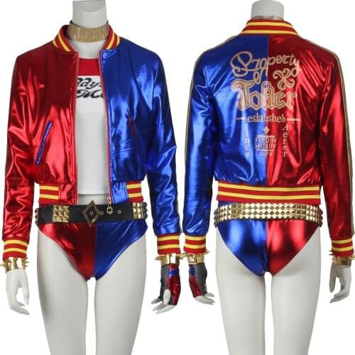 Fancy Halloween Party Quinzel Cosplay Suicide Joker Girl Costume Adult Women Outfit Party Full Props Suit