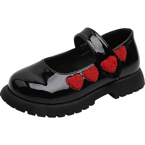 CNFSNJ Kids Shoes Stars Similar Style Autumn Children Shoes Girls Cute Flat Casual Leather Shoes Fashion Love Pattern Sneakers