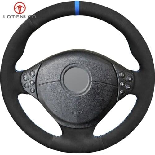LQTENLEO Black Suede DIY Car Steering Wheel Cover For BMW E39 5 Series 1999-2003 E46 3 Series 1999-2005 E53 X5 E36 Z3 1996-2006