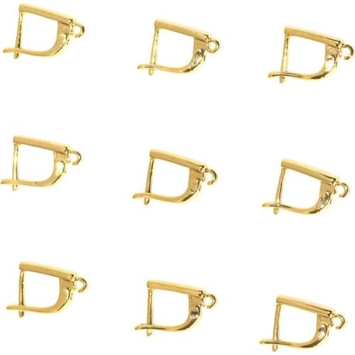 DIY Handmade Jewelry Accessories Horseshoe Gold-Plated Copper with Hole Stud Earring Clip Wholesale earring making supplies