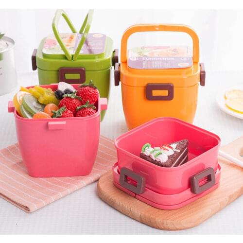 Layer Lunch Box Food Container Microwave Oven Lunch Bento Boxes with Handle Lunchbox for Children Students
