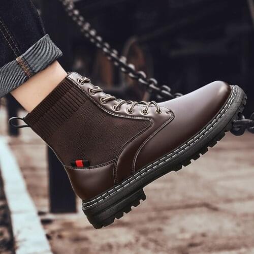 Boot men man MEN heels vesonal ankle ANKLE 2020 chelsea BOOTS punk casual Mens leather hombre boots dress home western Winter