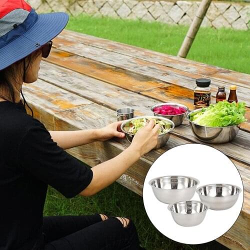 3Pcs Stainless Steel Mixing Bowls Set, Home, Versatile, and Kitchen Food Storage Organizers | Reusable, Outdoor Camping Cooking