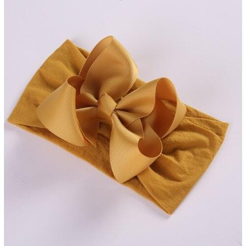1pcs Ribbon Bows Nylon Headbands For Girls 2019 Fashion Baby Girls Knot Soffest Nylon Head Bands Infants Turban Headwraps