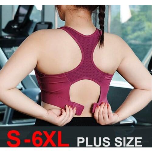 Cloud Hide S-6XL Sports Top Women Yoga Bra Push Up Brassiere BH Gym Shirt Fitness Shockproof Sportswear Sports Bra Top Plus Size