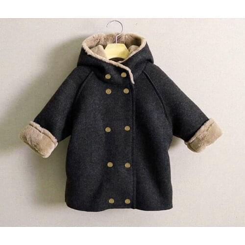 Fake fur boys coat autumn baby boys clothes black boys winter jacket long children clothing trench toddler hooded jacket for boy