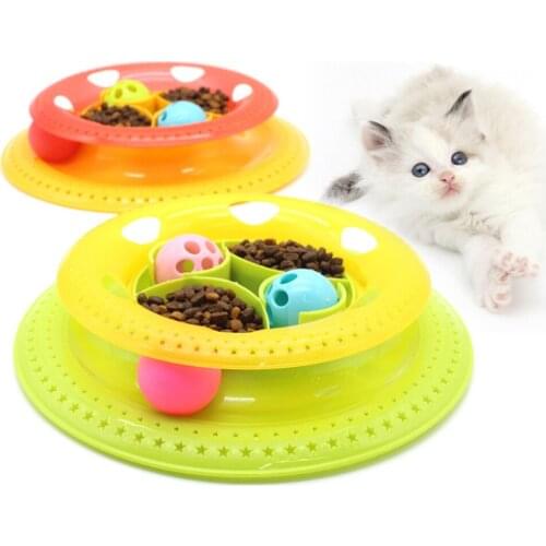 Pet Interactive Ball Toy Cat Training Crazy Amusement Plate Funny Kitten Tower Tracks Balls Disc Cats Intelligence Amusement