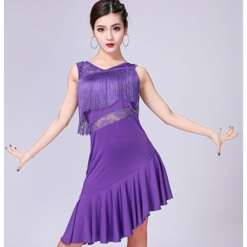 Sexy Women Fringe Dress with Shorts Double V Neck Sleeveless See-Through Lace High Low Hem Party Dress Dance Performance Outfit
